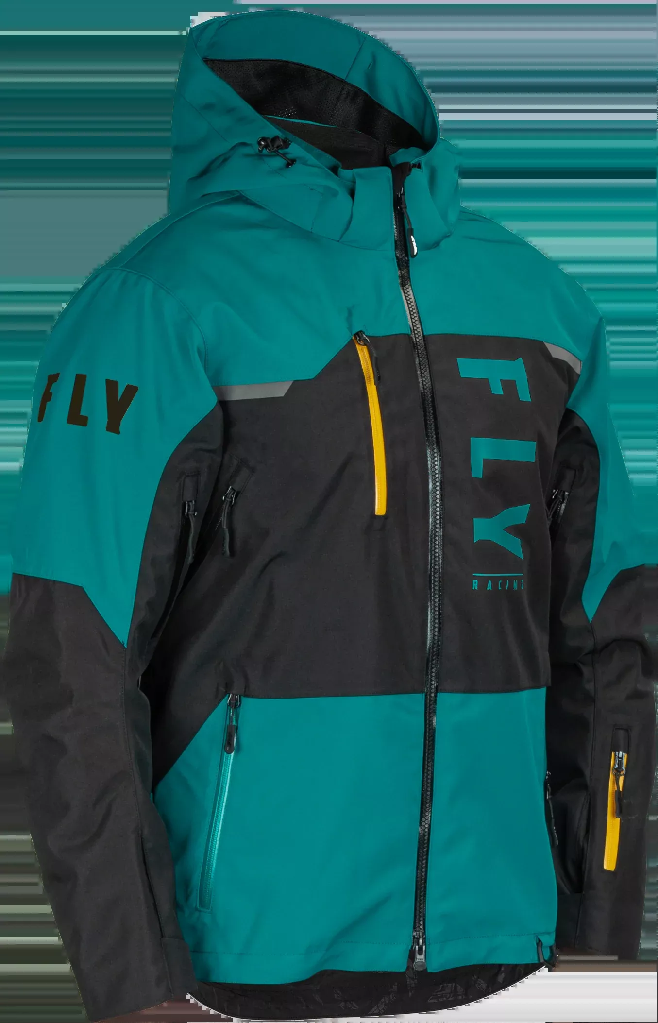 Fly Racing Carbon Jacket Black/Teal/Orange Lg 470-5203L