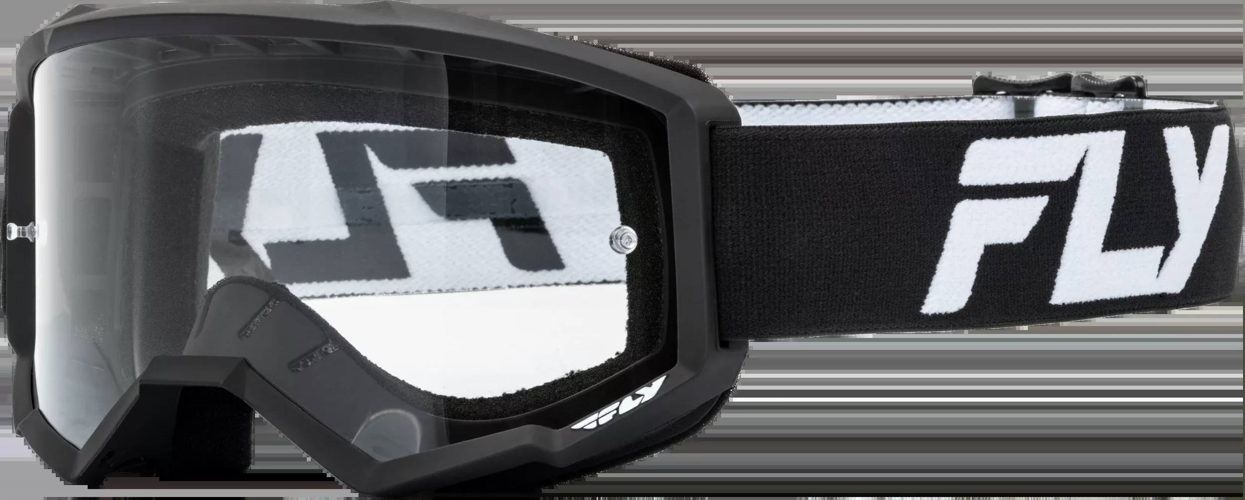 Fly Racing Focus Goggle Black/White W/ Clear Lens 37-51152