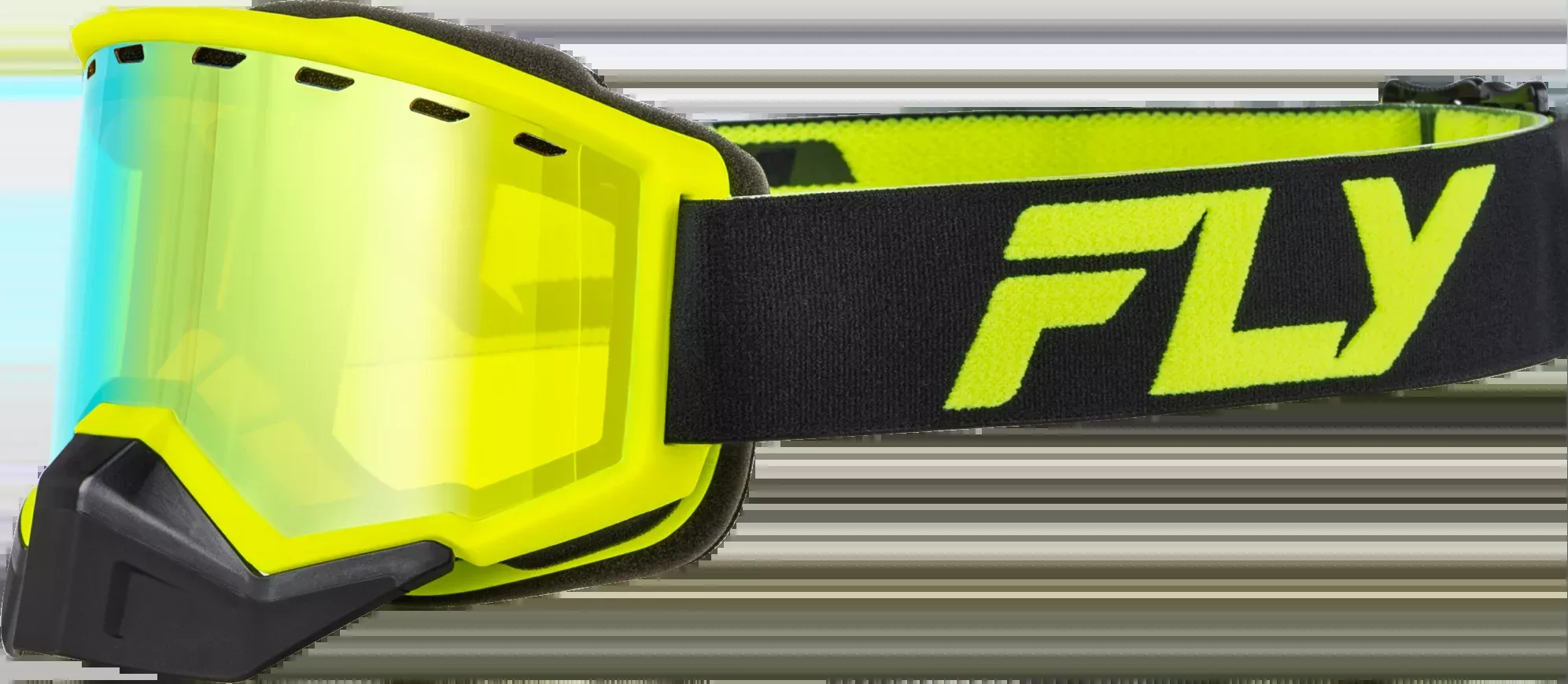 Fly Racing Focus Snow Goggle Black/Hi-Vis W/ Gold Mirror/Yellow Lens 37-50164