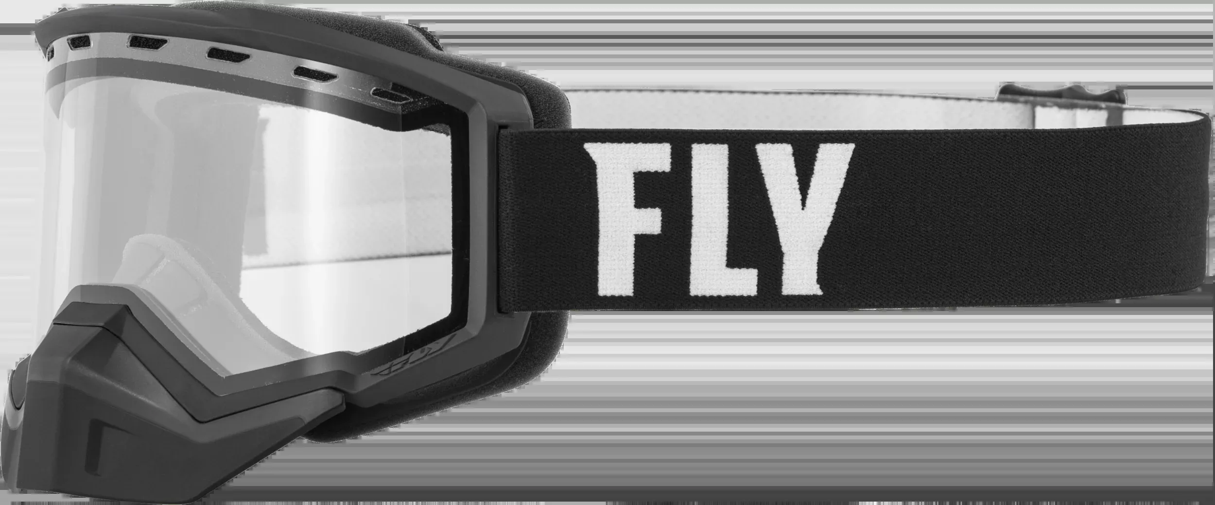 Fly Racing Focus Snow Goggle Black/White W/ Clear Lens 37-50070