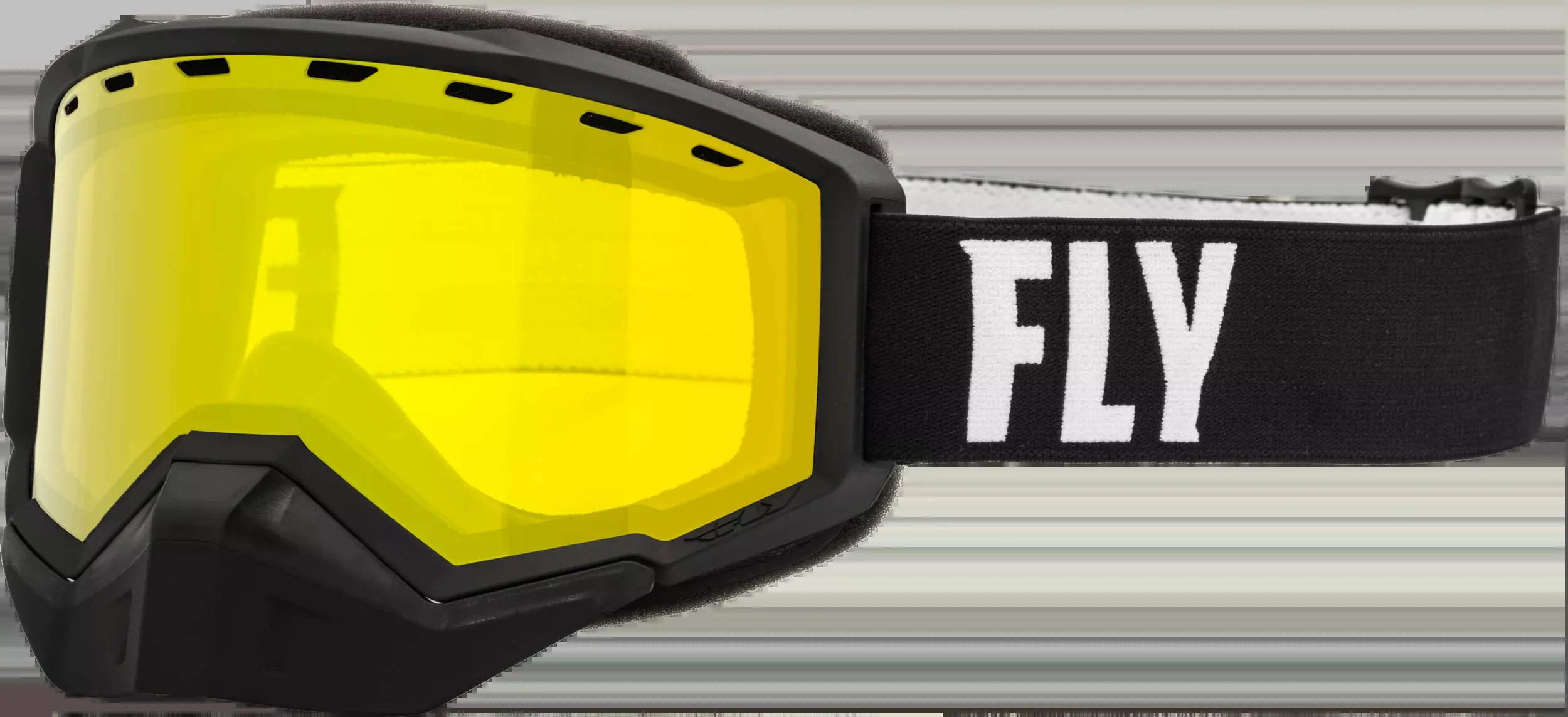 Fly Racing Focus Snow Goggle Black/White W/ Yellow Lens 37-50080