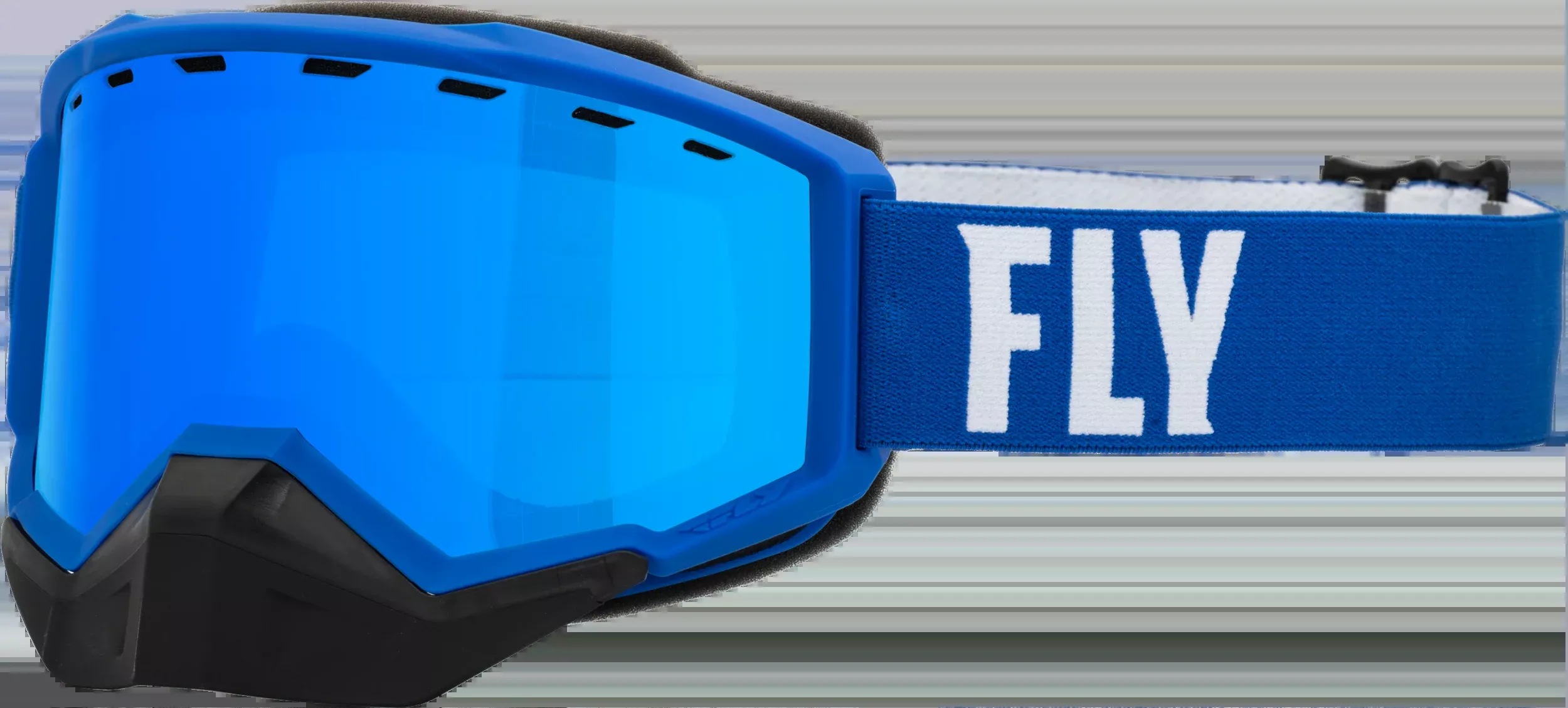 Fly Racing Focus Snow Goggle Blue/White W/ Sky Blue Mirror/Blue Lens 37-50081