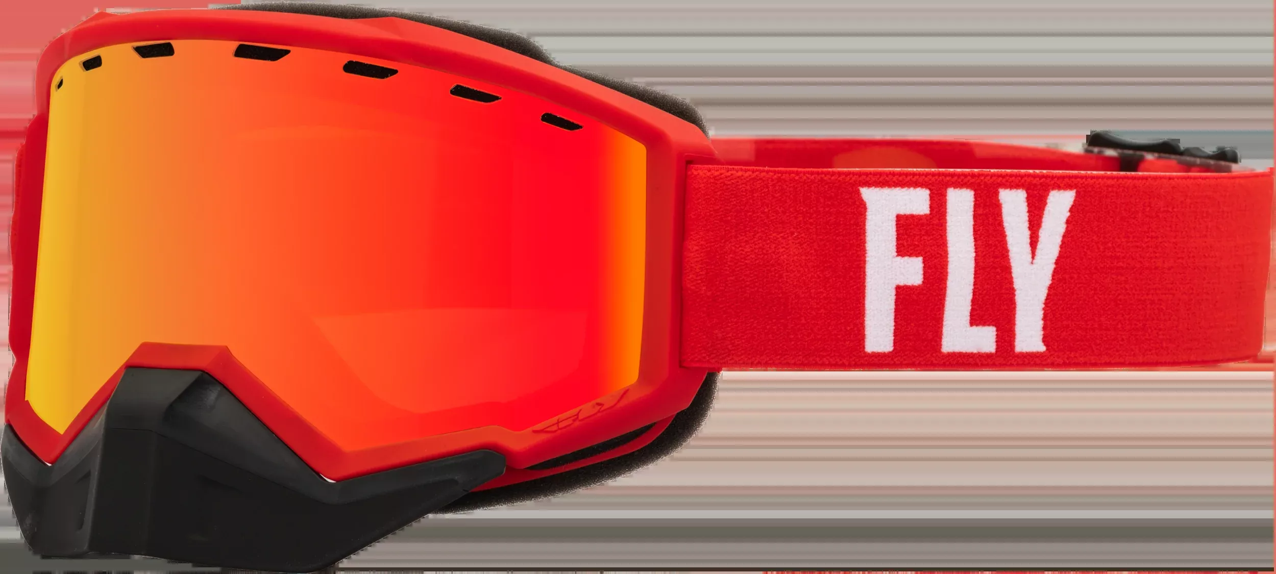 Fly Racing Focus Snow Goggle Red/White W/ Red Mirror/Amber Lens 37-50085