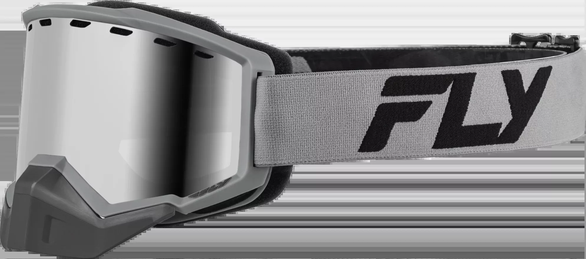 Fly Racing Focus Snow Goggle Silver/Char W/ Silver Mirror/Smoke Lens 37-50165