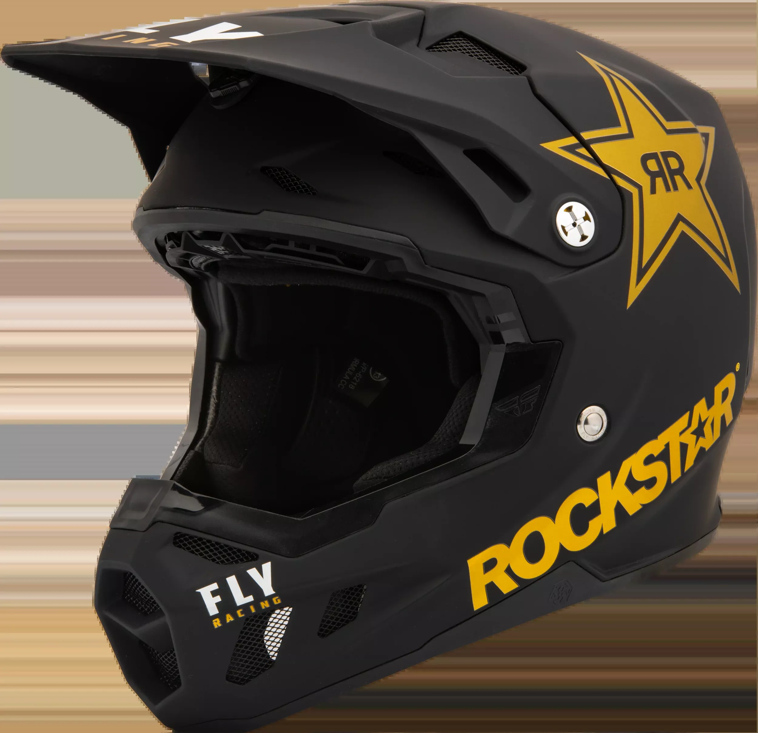Fly Racing Formula Cc Rockstar Helmet Matte Black/Gold Sm 73-4328S
