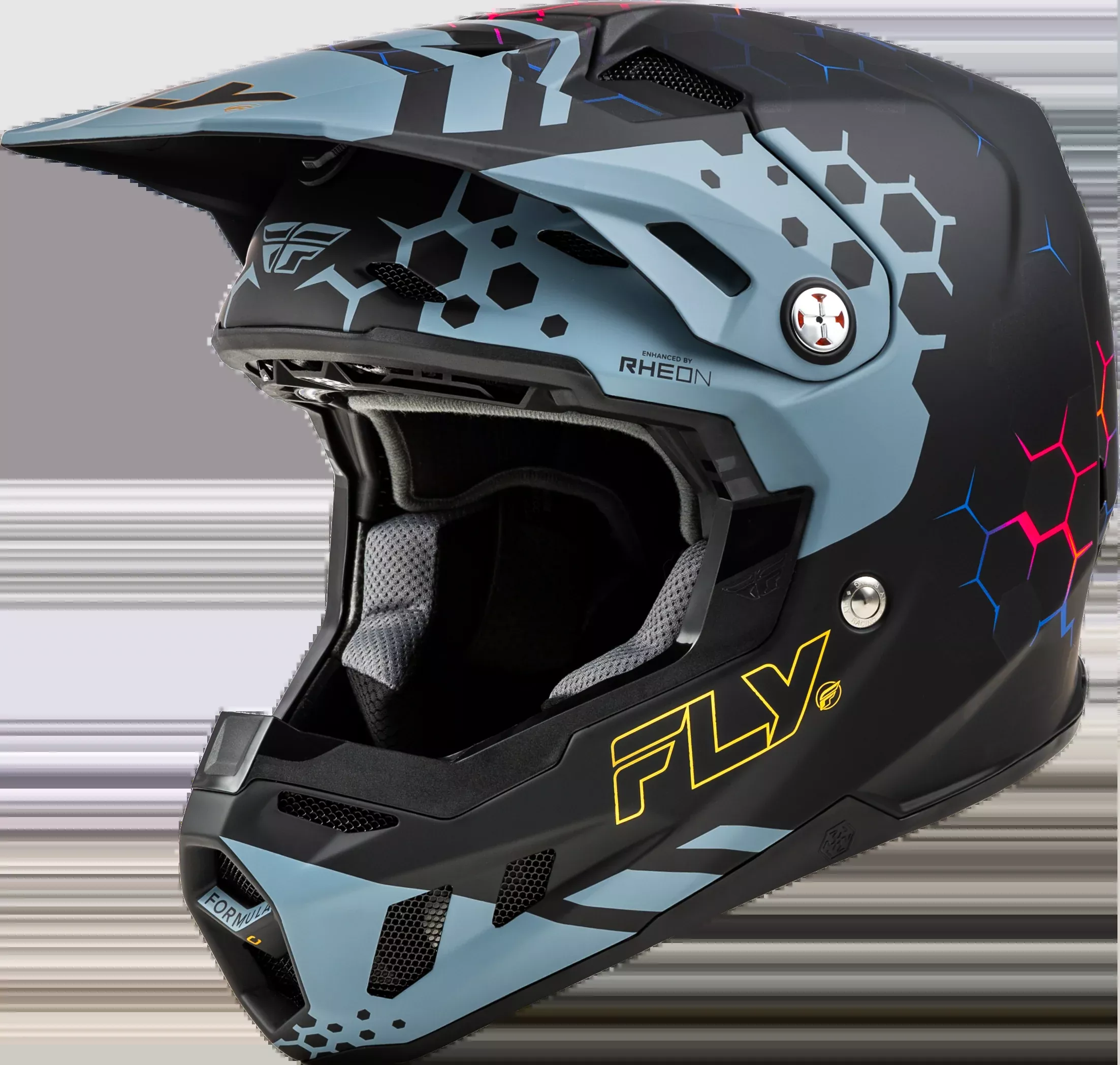 Fly Racing Formula Cc Tektonic Helmet Matte Black/Slate/Blue Xl 73-4333X