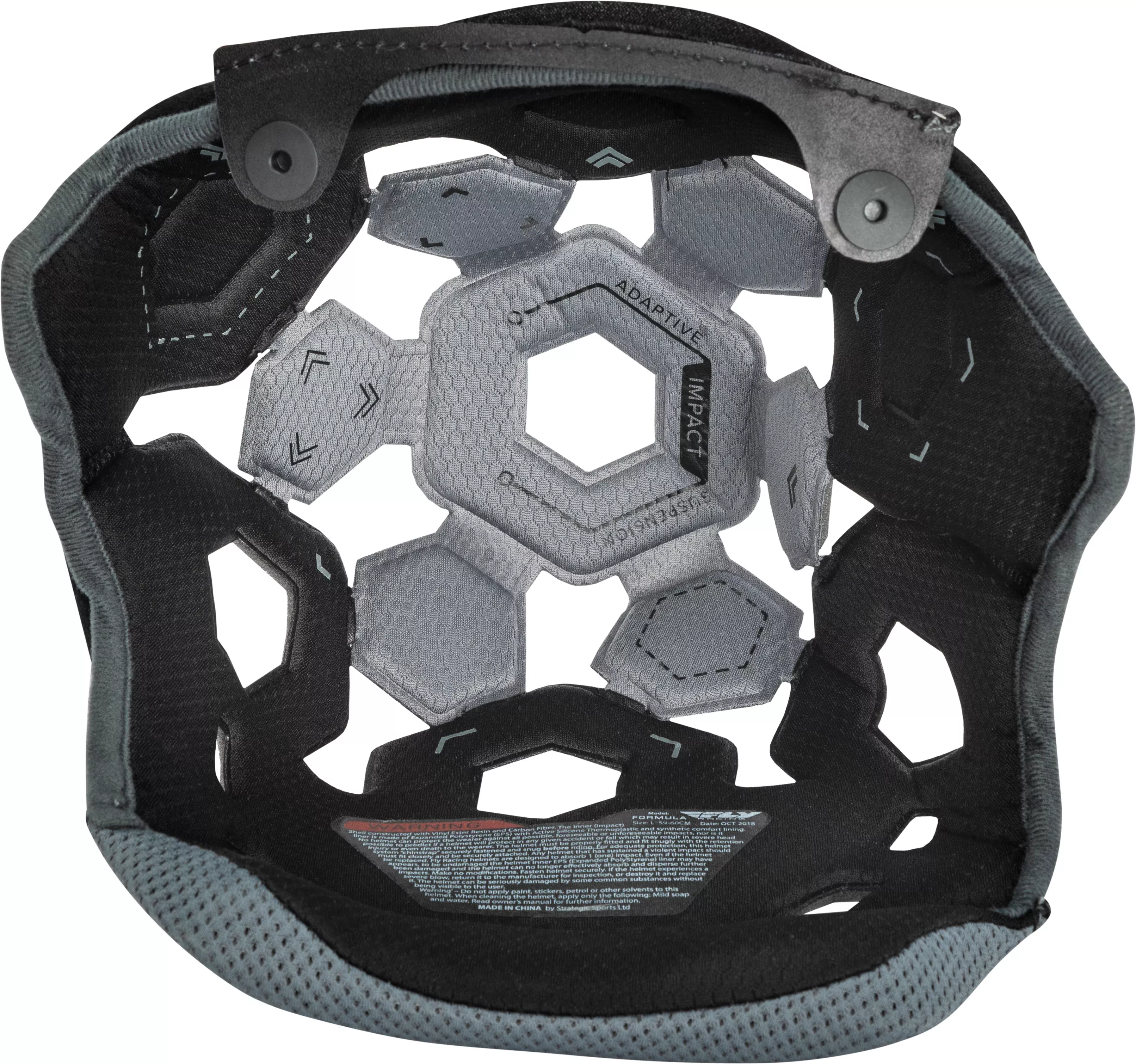 Fly Racing Formula Helmet Liner Black/Cool Grey Sm 73-47220S