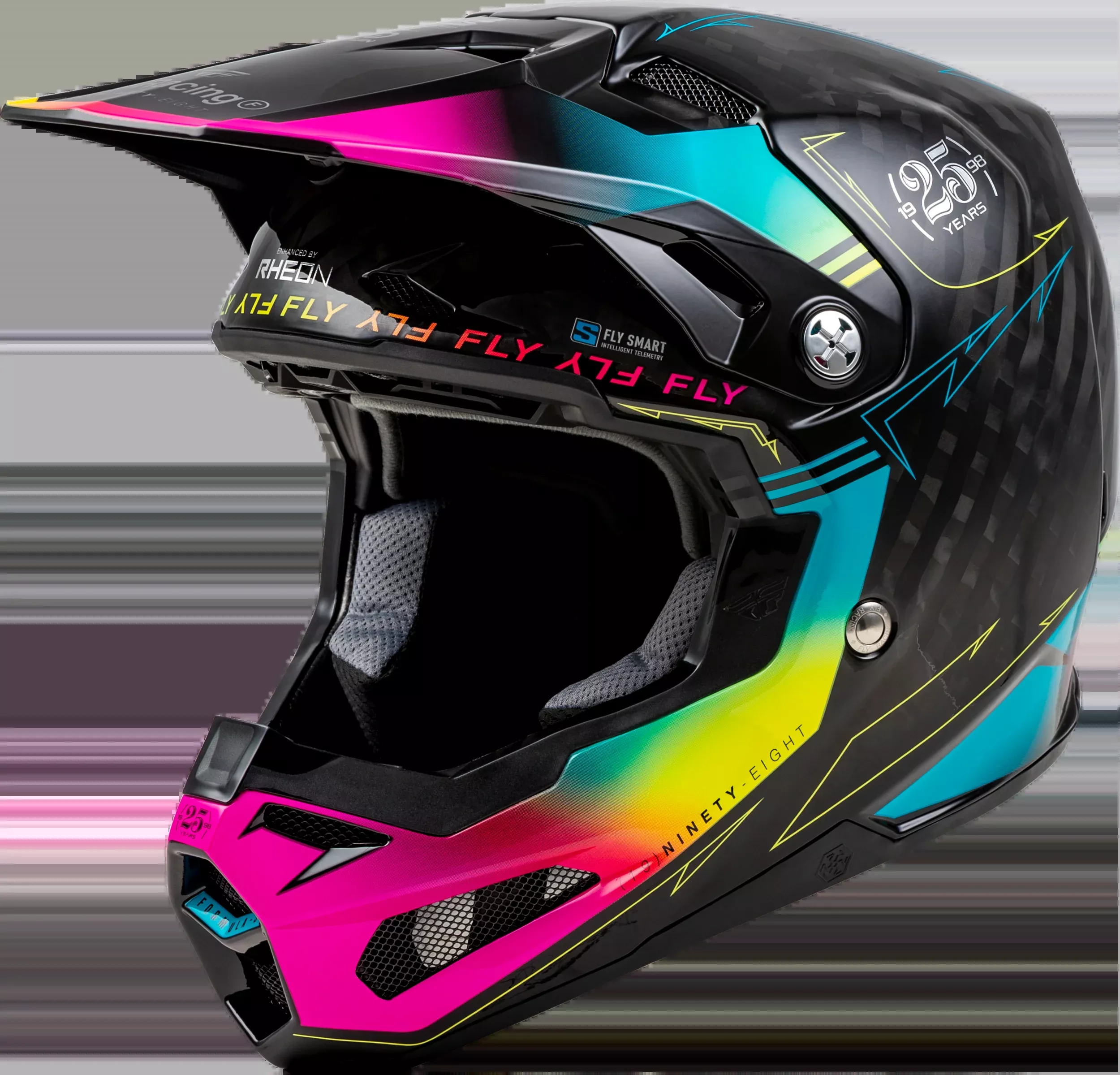 Fly Racing Formula S Carbon Legacy Helmet Black/Electric Blu/Fuschia Md 73-4445M