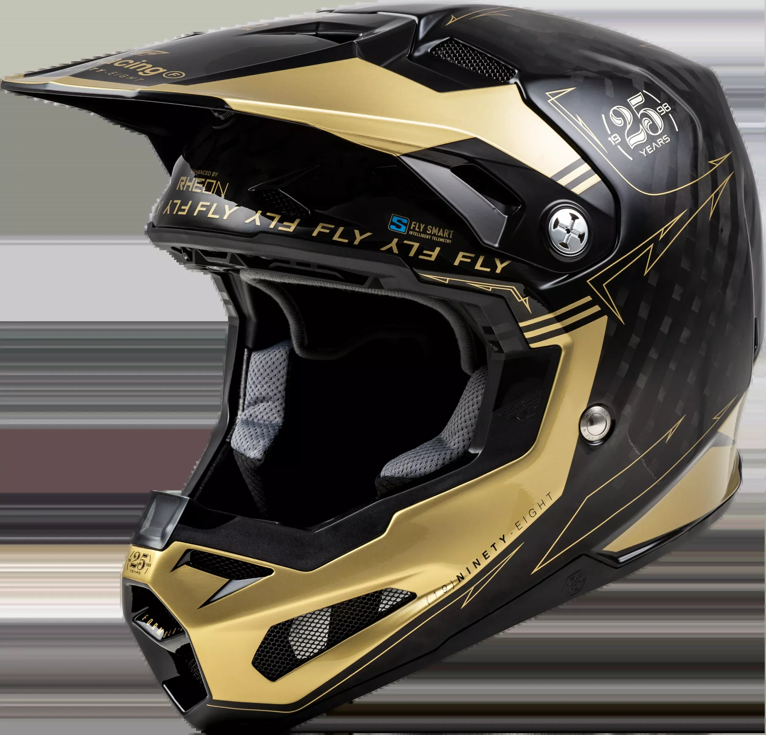 Fly Racing Formula S Carbon Legacy Helmet Black/Gold Md 73-4446M