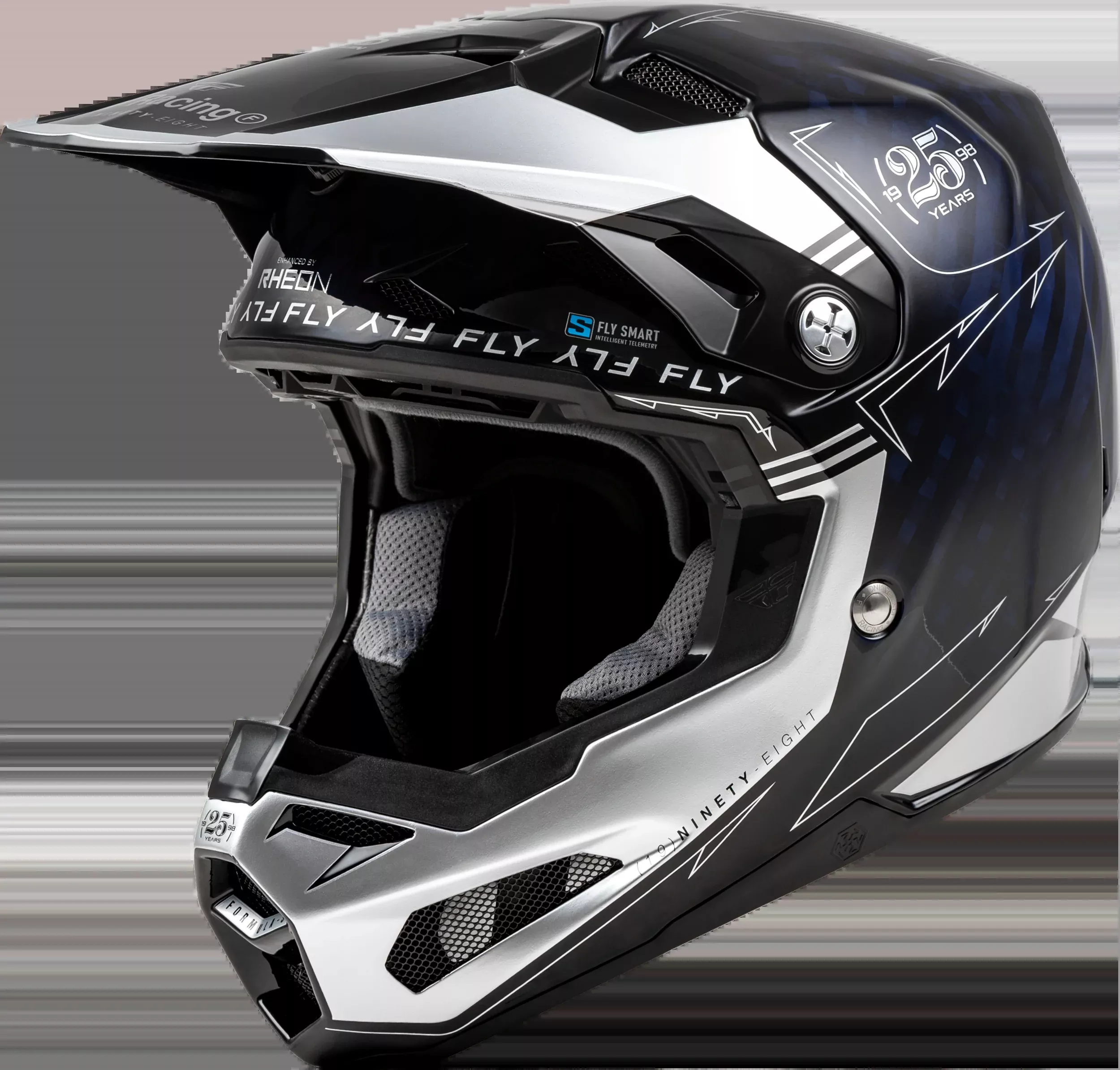 Fly Racing Formula S Carbon Legacy Helmet Blue Carbon/Silver Sm 73-4448S