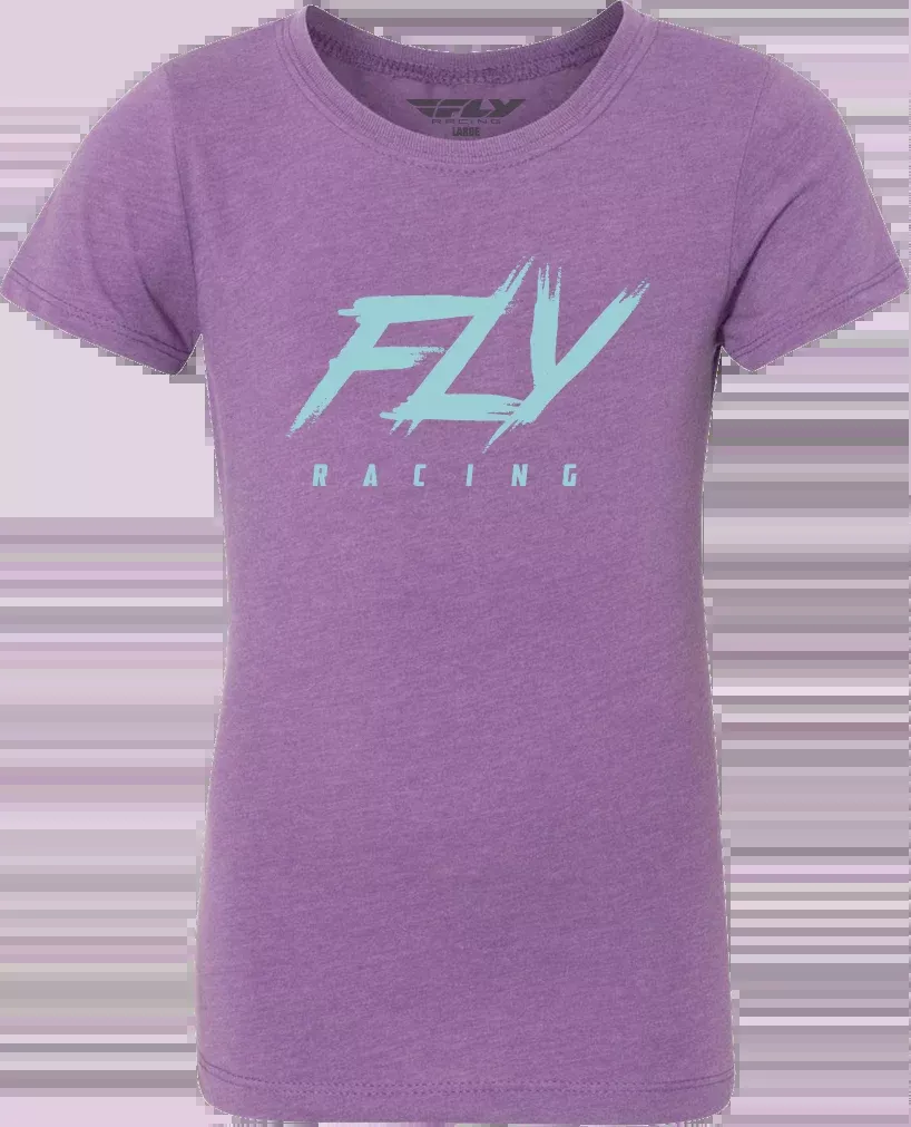 Fly Racing Girl'S Fly Edge Tee Purple Ym 356-0176YM