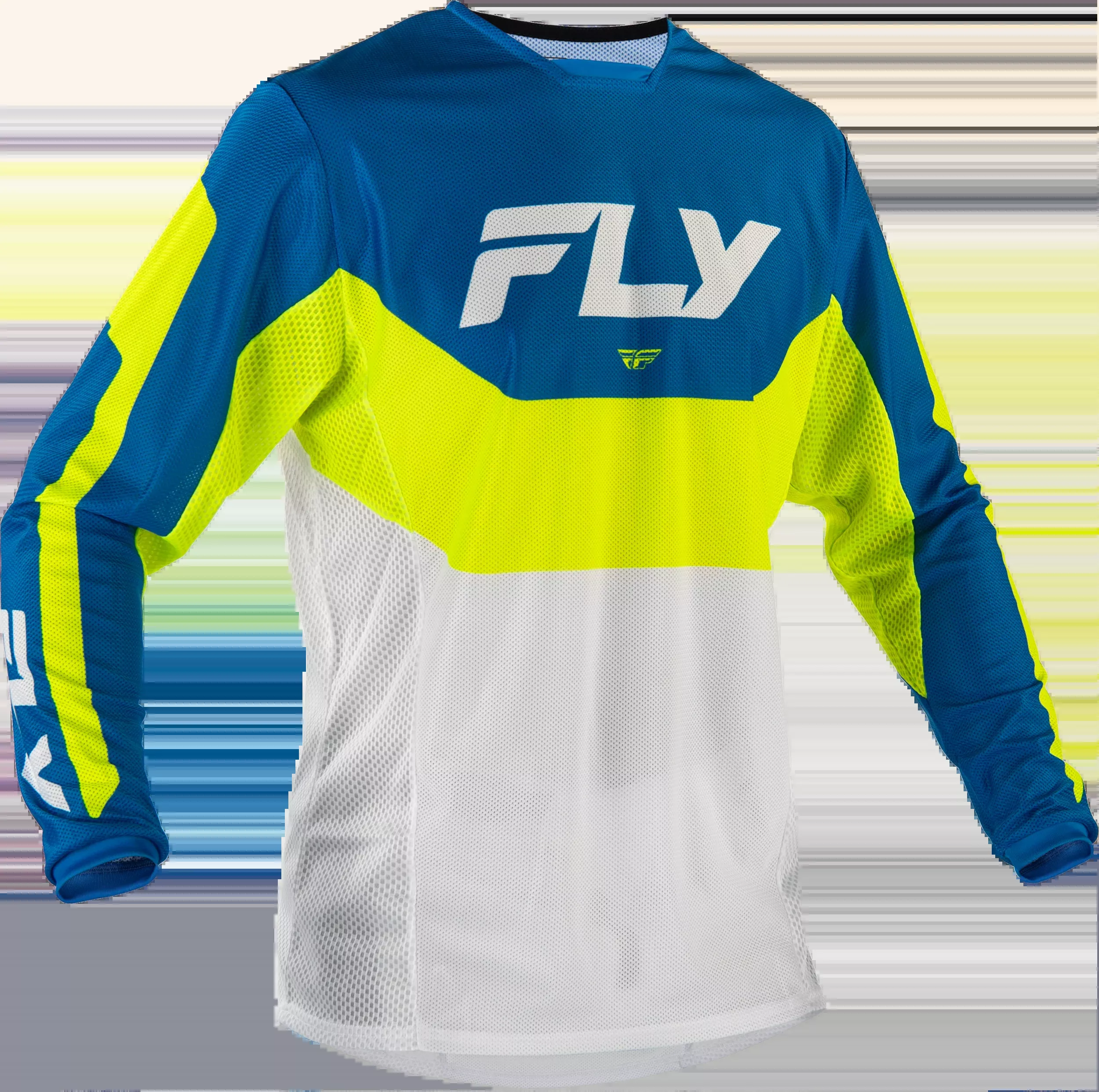 Fly Racing Kinetic Mesh Jersey Blue/White/Hi-Vis Lg 380-314L