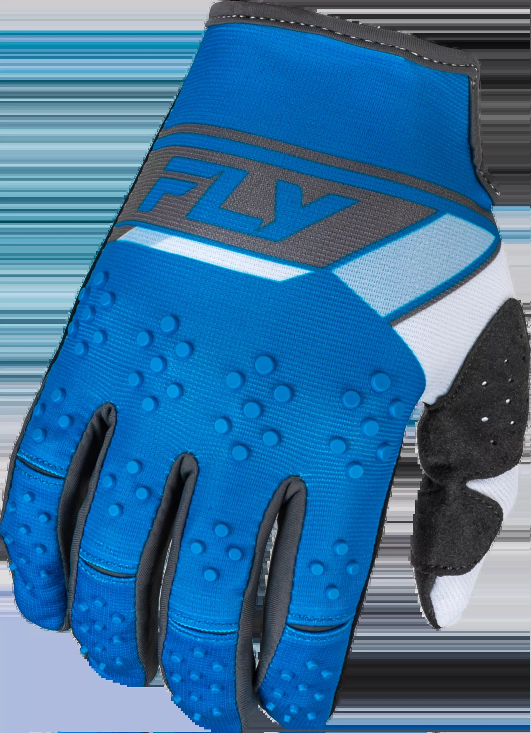 Fly Racing Kinetic Prix Gloves Bright Blue/Charcoal Lg 377-410L