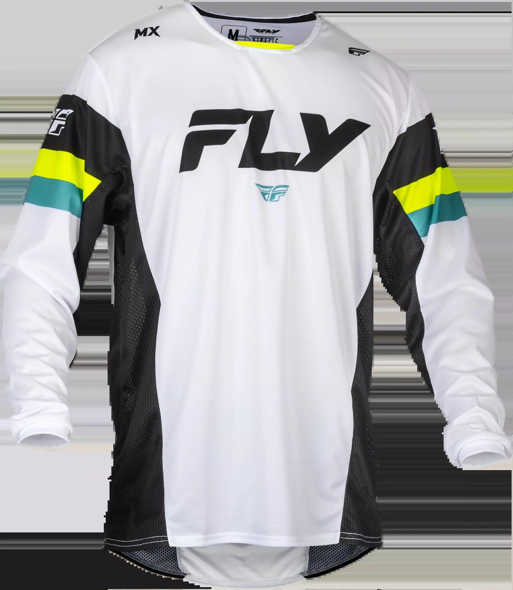 Fly Racing Kinetic Prix Jersey White/Black/Hi-Vis Xl 377-423X