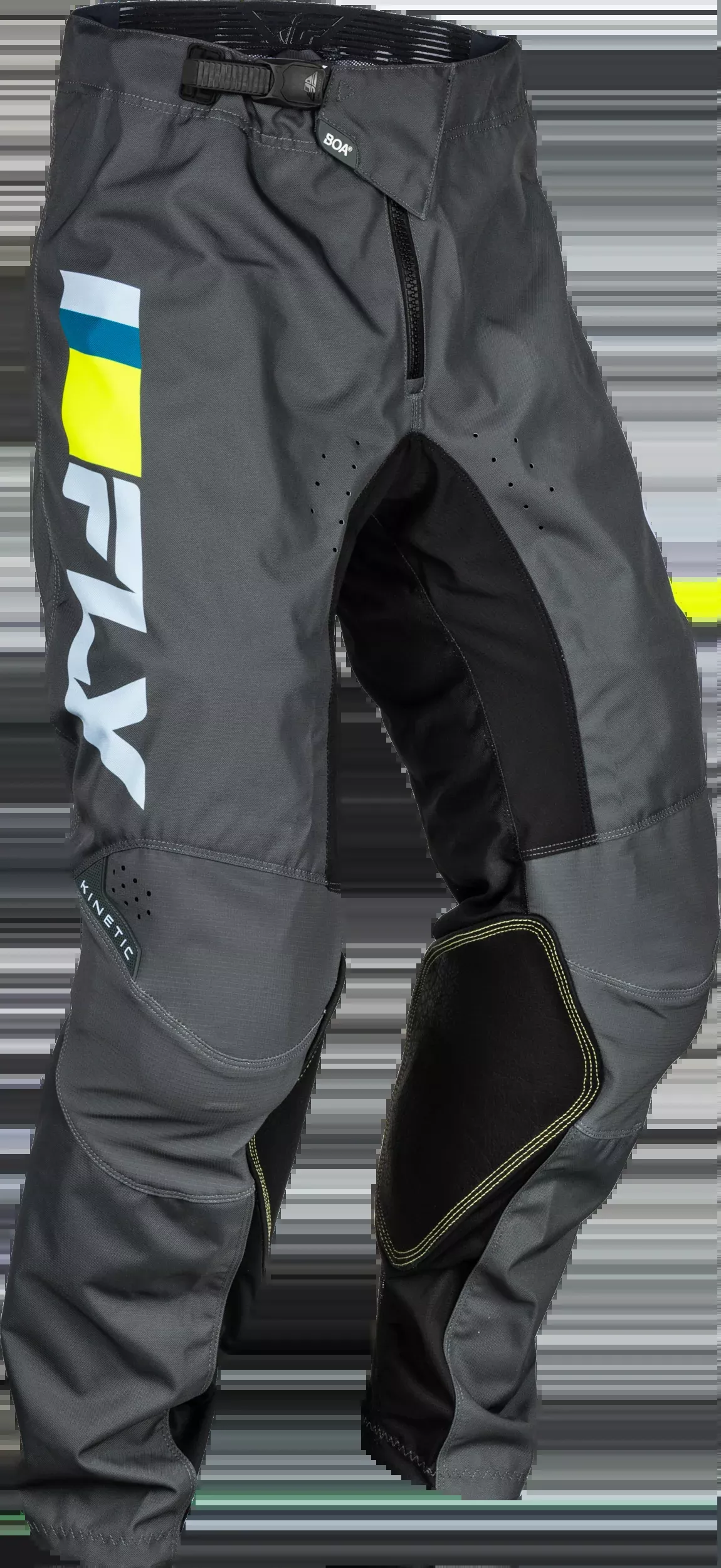 Fly Racing Kinetic Prix Pants Ice Grey/Charcoal/Hi-Vis Sz 34 377-43134