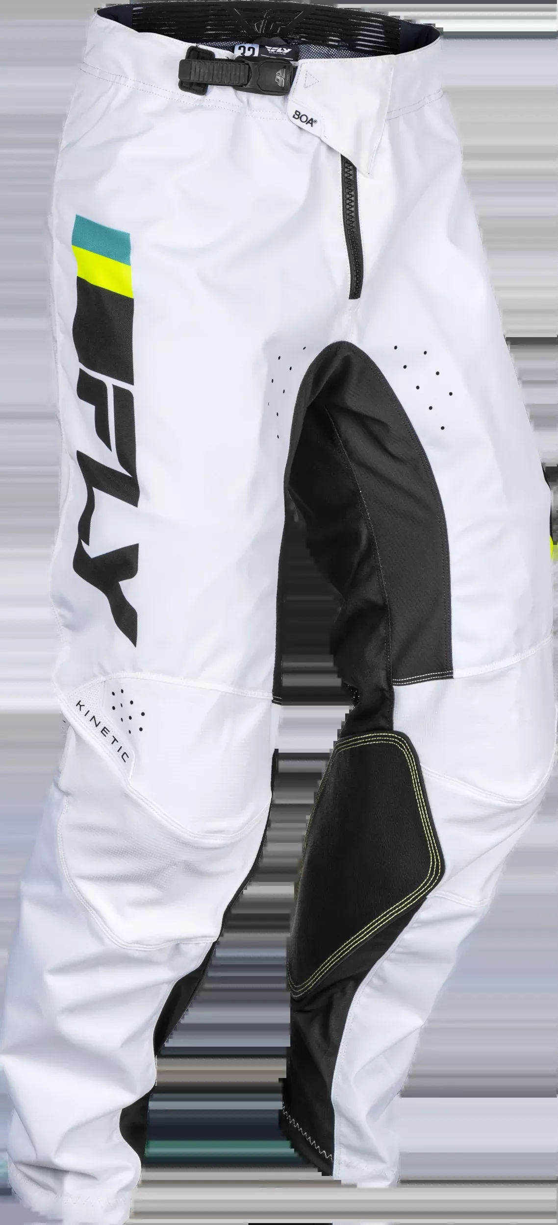 Fly Racing Kinetic Prix Pants White/Black/Hi-Vis Sz 32 377-43332