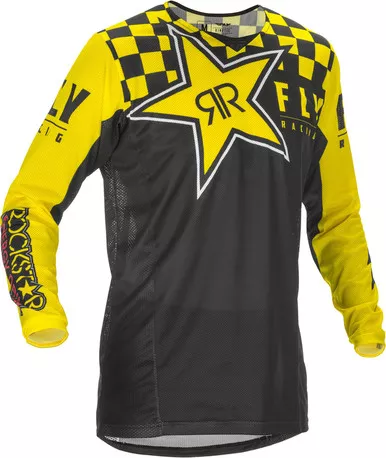 Fly Racing Kinetic Rockstar Mesh Jersey Black Yellow Red