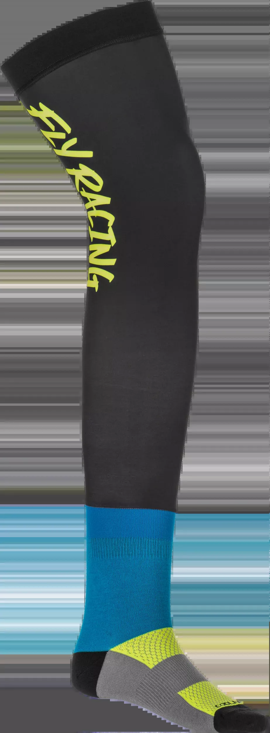 Fly Racing Knee Brace Socks Hi-Vis/Black/Blue Sm/Md 350-0448S