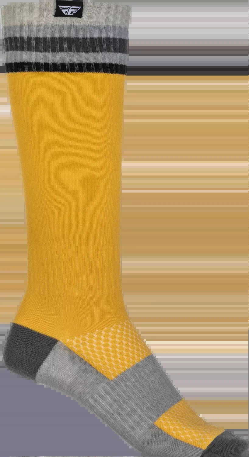 Fly Racing Mx Socks Thin Yellow Lg/Xl 350-0542L