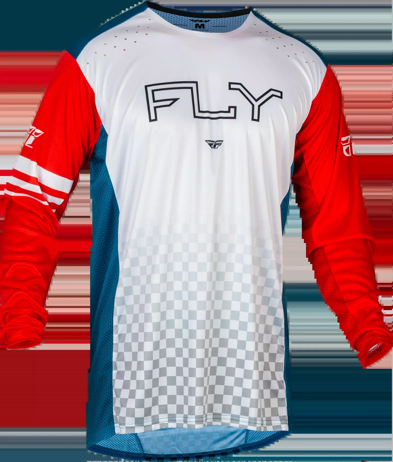 Fly Racing Rayce Bicycle Jersey Red/White/Blue Lg 377-054L