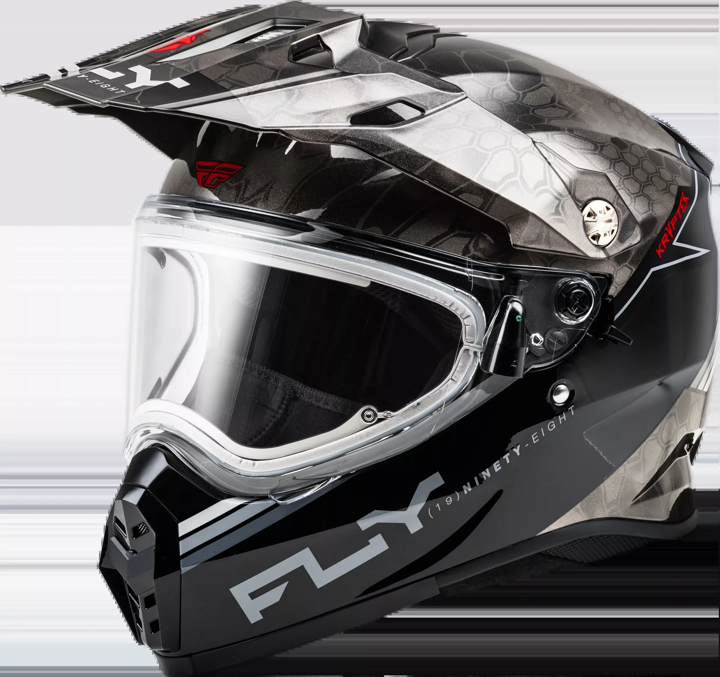 Fly Racing Trekker Cw Conceal Helmet Elec Shld Black/Grey/White Md 73-31360M