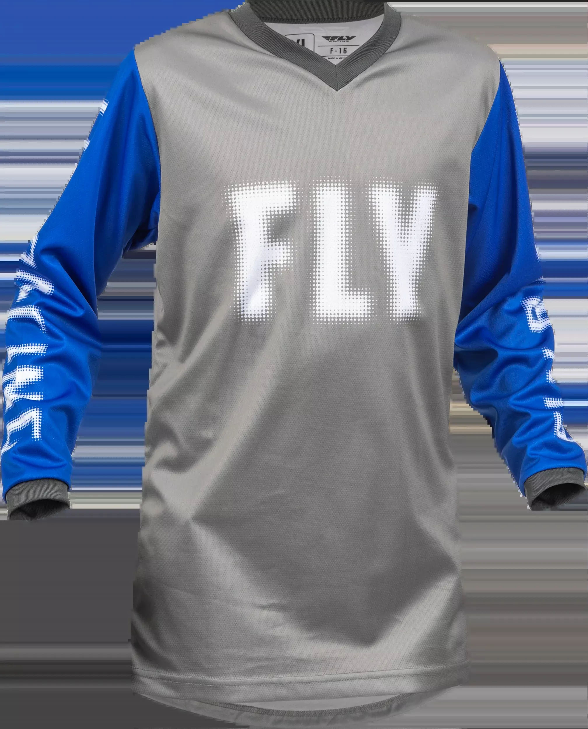 Fly Racing Youth F-16 Jersey Grey/Blue Ym 376-223YM
