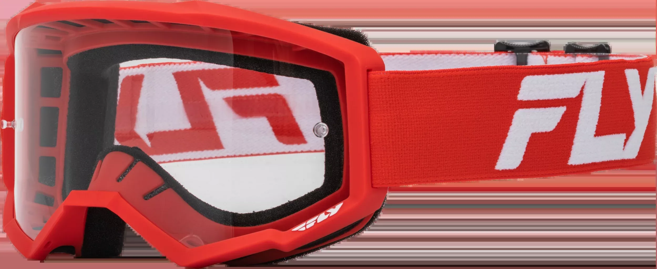 Fly Racing Youth Focus Goggle Red/White W/ Clear Lens 37-51156Y