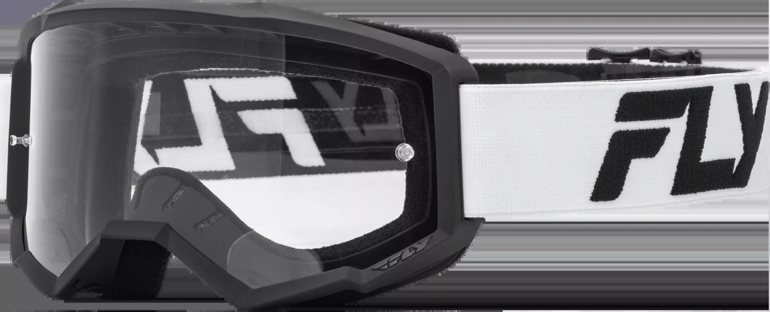 Fly Racing Youth Focus Goggle White/Black W/ Clear Lens 37-51158Y