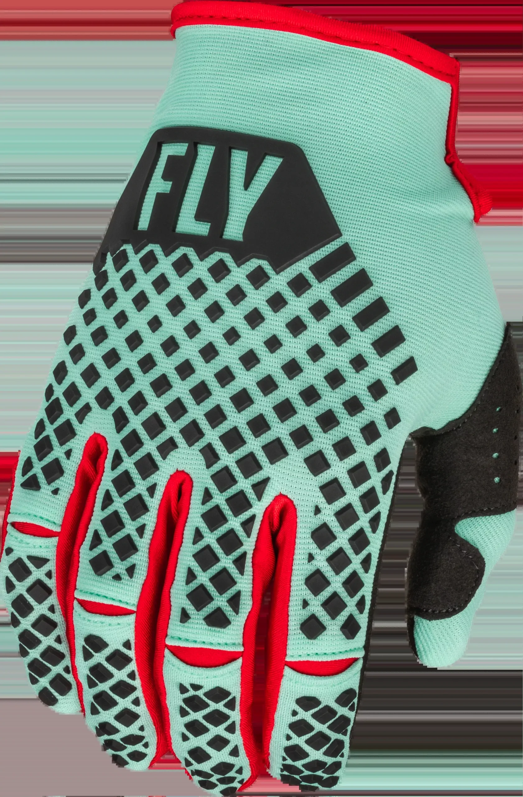 Fly Racing Youth Kinetic S.E Rave Gloves Mint/Black/Red Yl 376-415YL