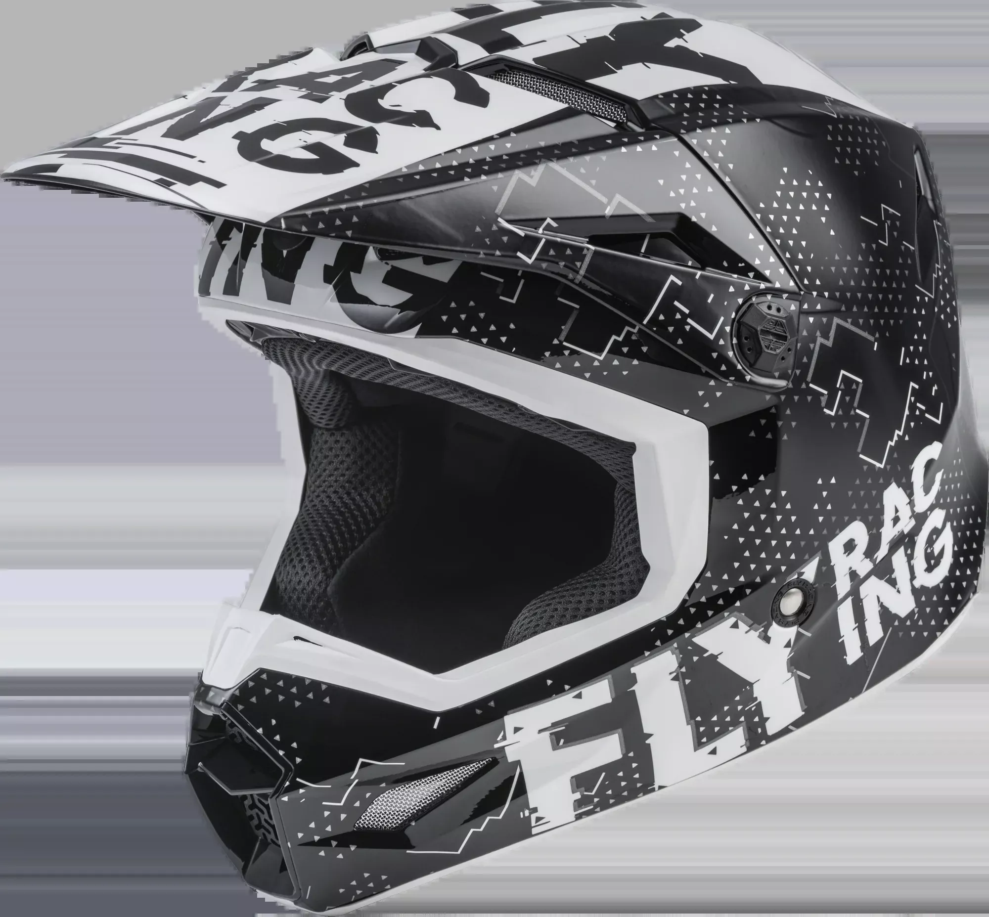 Fly Racing Youth Kinetic Scan Helmet Black/White Ys 73-3491YS