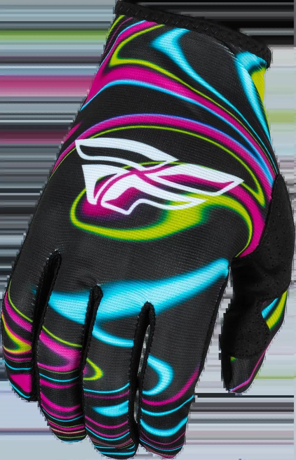 Fly Racing Youth Lite Warped Gloves Black/Pink/Electric Blue Ys 377-743YS