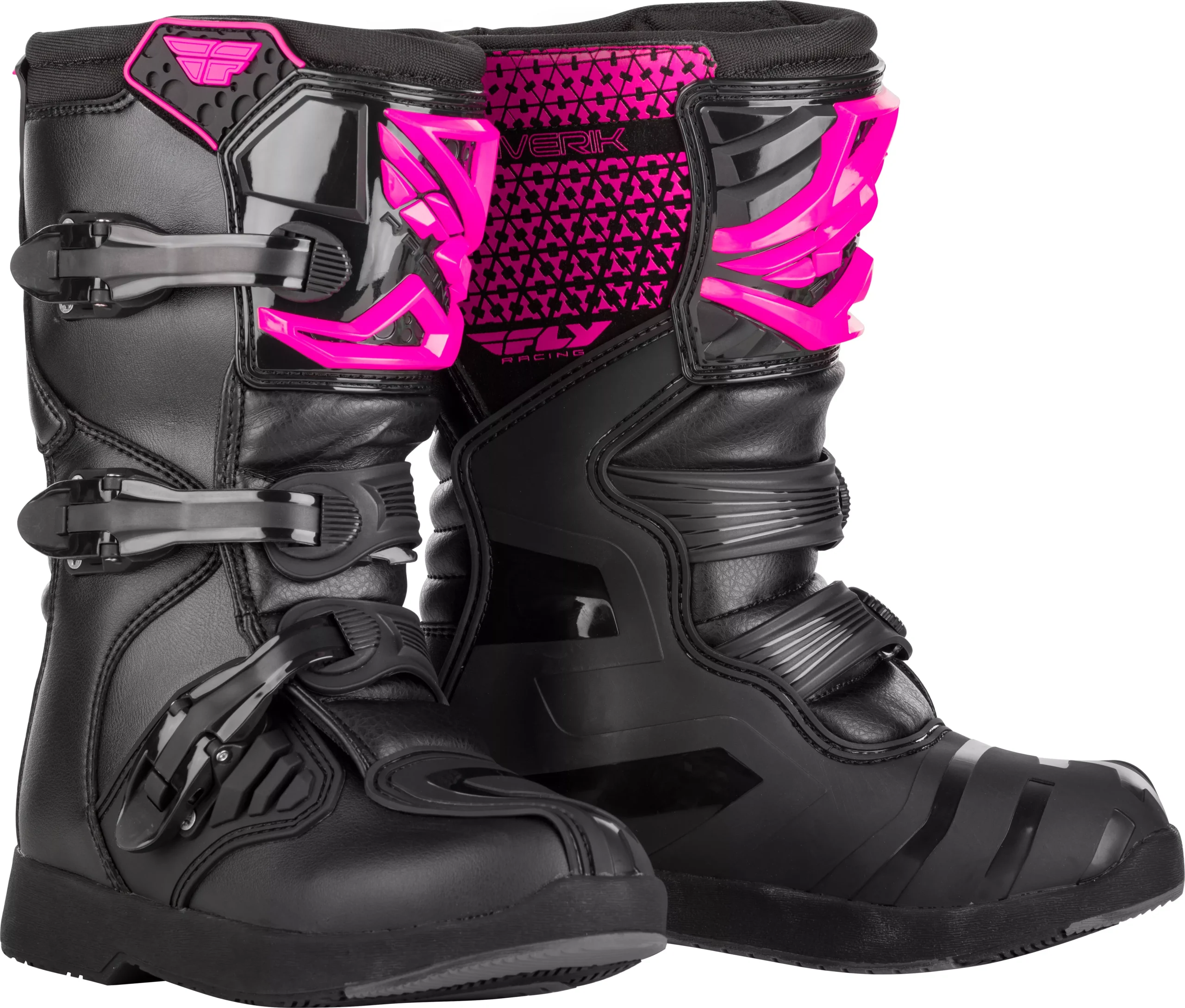 Fly Racing Youth Maverik Boots Pink/Black Sz 01 364-67901
