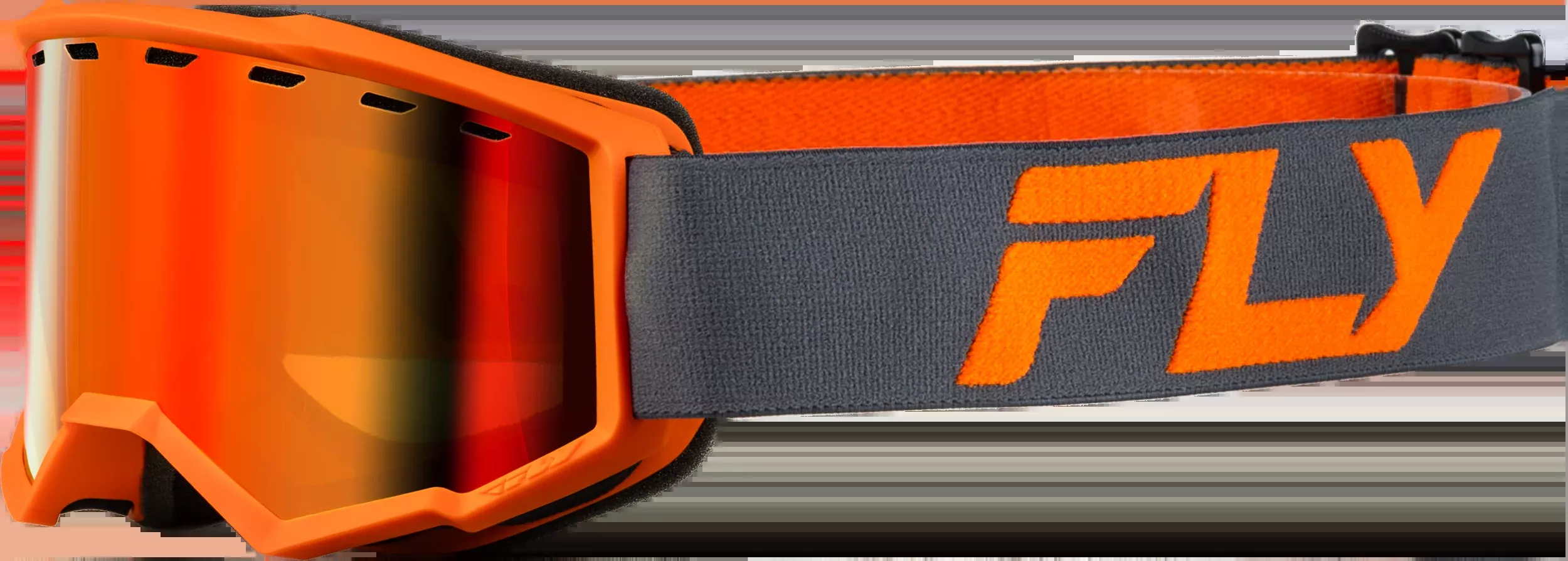 Fly Racing Yth Focus Snow Goggle Char/Org W/ Red Mirror/Amber Lens 37-50166Y