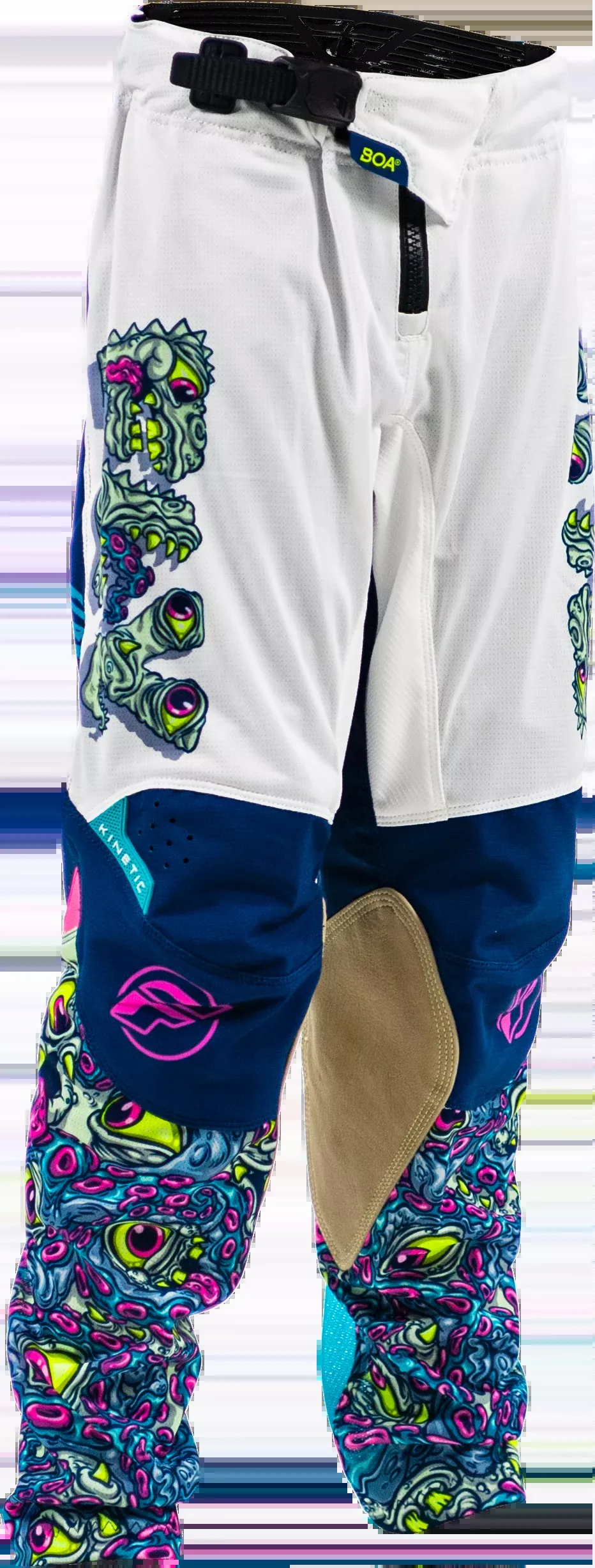 Fly Racing Yth Kinetic Mutant Mesh Pants White/Blue/Multi Sz 26 380-34426