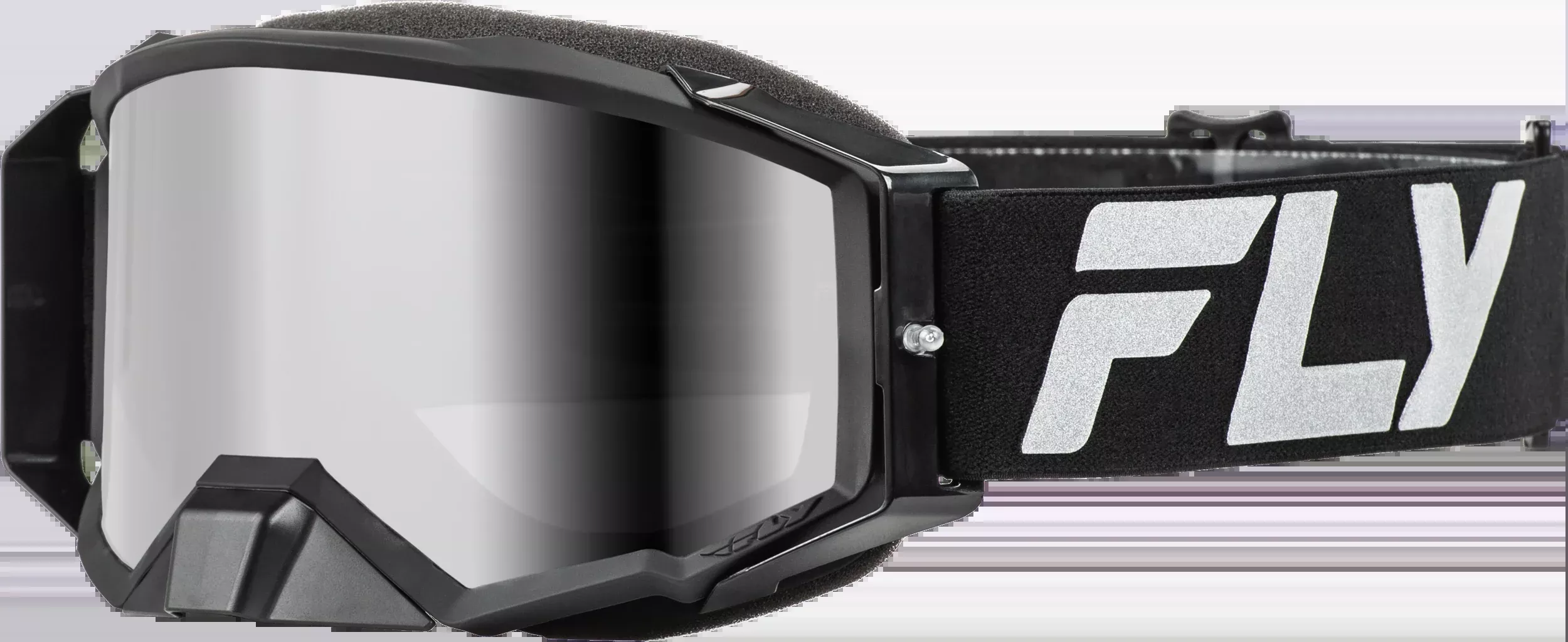 Fly Racing Zone Elite Goggle Black/Silver W/ Silver Mirror/Smoke Lens 37-51905
