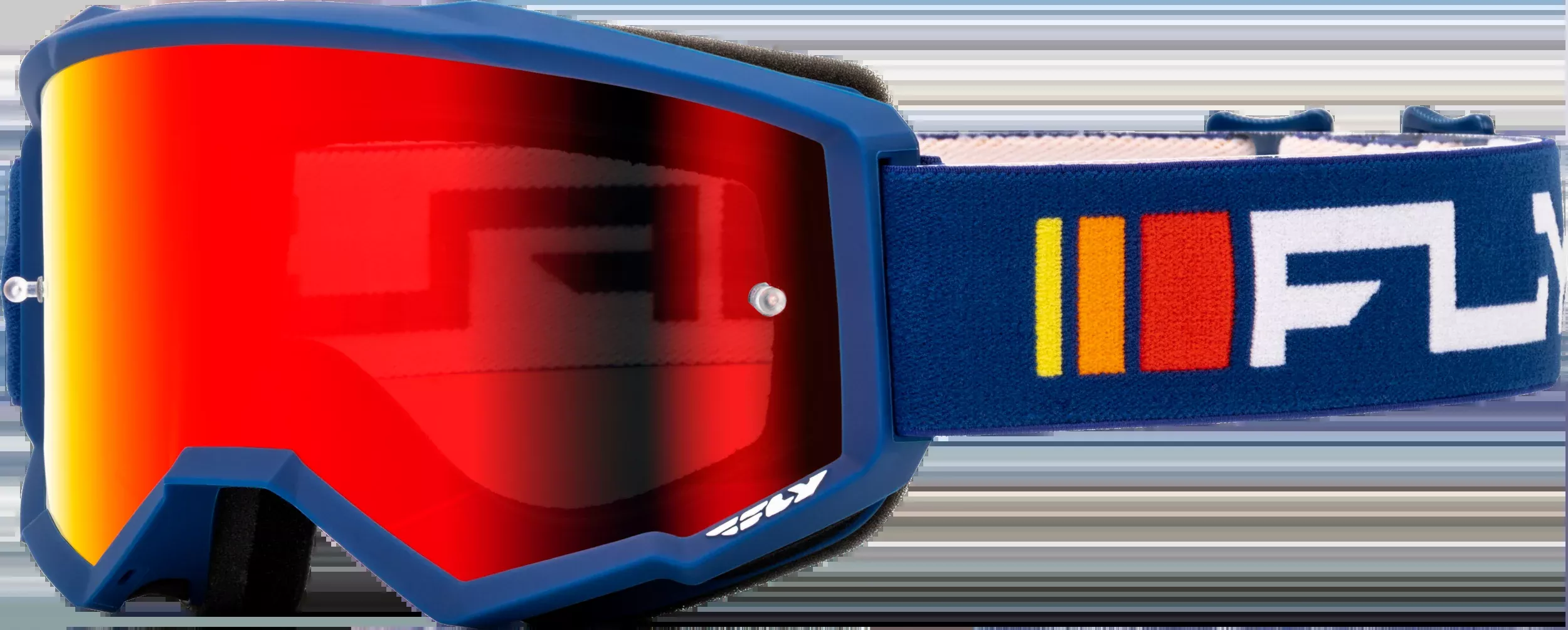 Fly Racing Zone Goggle Navy/White W/ Red Mirror/Smoke Lens 37-51521