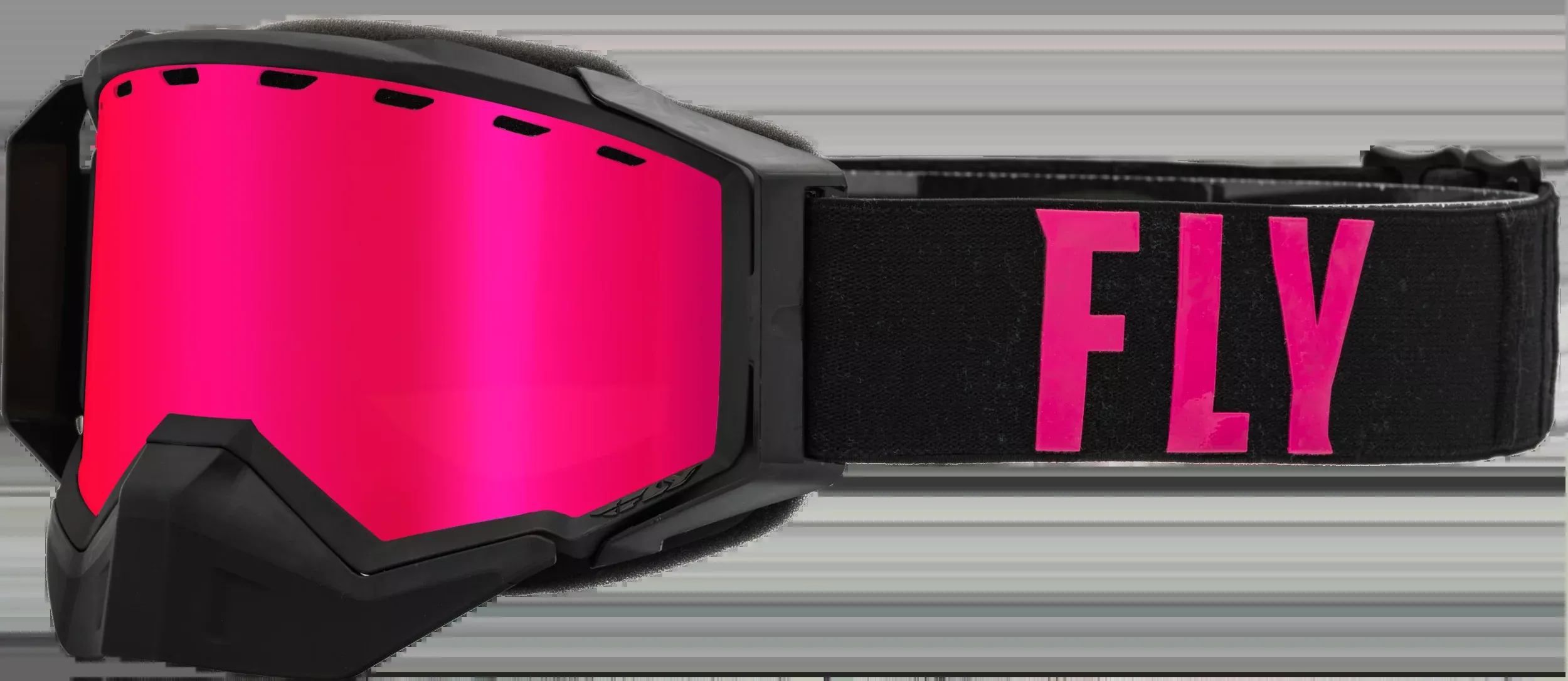 Fly Racing Zone Pro Snow Goggle Blk/Pink W/ Pink Mir/Plrzd Smoke Lens 37-50336