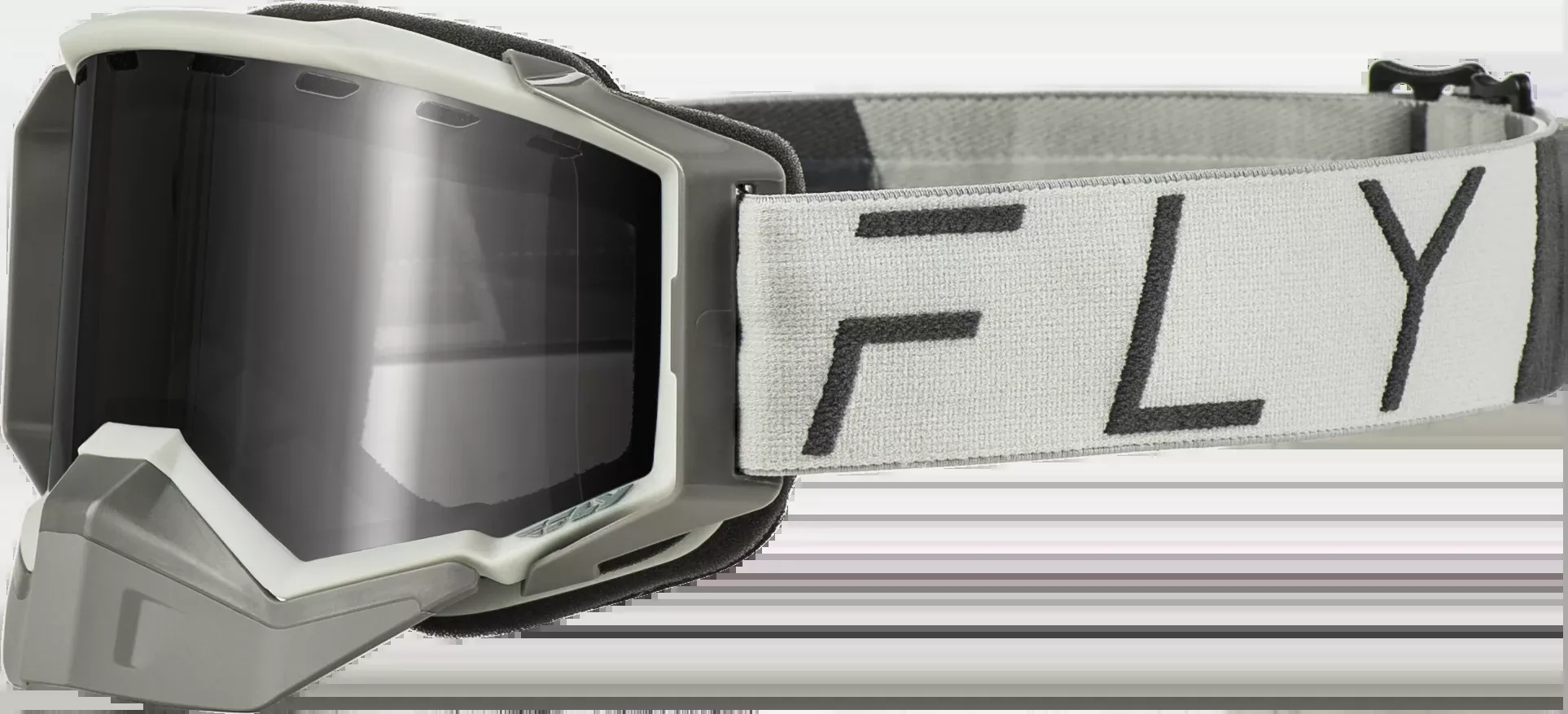 Fly Racing Zone Pro Snow Goggle Grey W/ Silver Mir/Plrzd Smoke Lens 37-50343