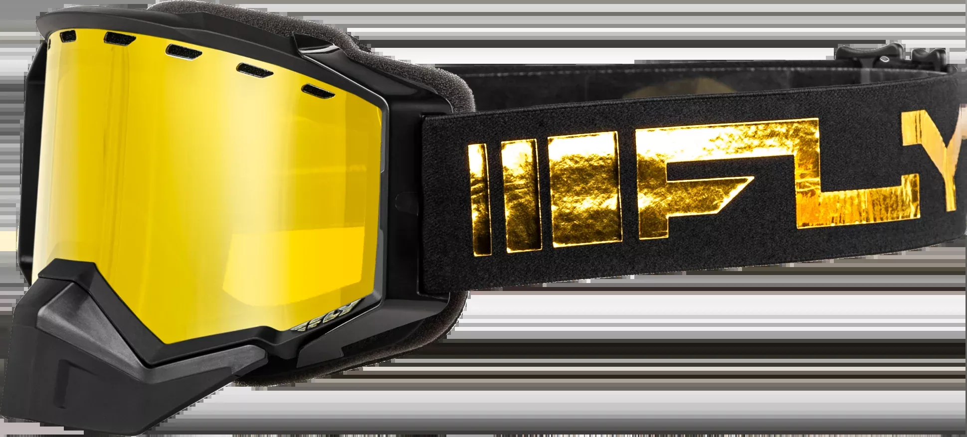 Fly Racing Zone Snow Goggle Black/Gold W/ Gold Mirror/Yellow Lens 37-50278