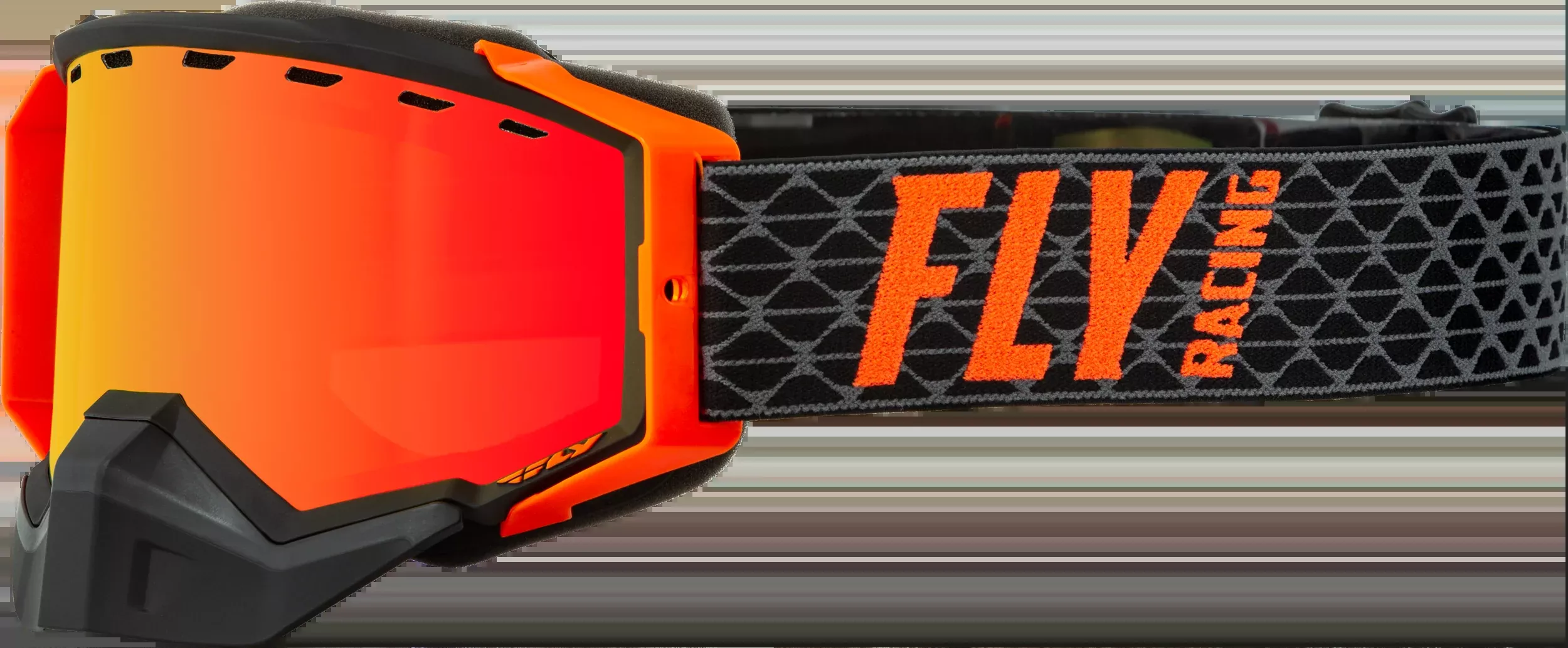 Fly Racing Zone Snow Goggle Black/Orange W/ Red Mirror/Amber Lens 37-50264