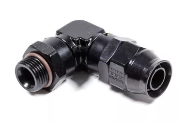 Fragola Hose Fitting #10 90 Deg to #8 ORB PTFE Black 689709-BL