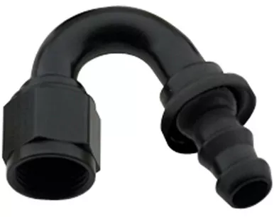 Fragola Hose Fitting #16 150 Deg Push Lock Black 215016-BL