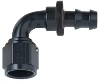 Fragola Hose Fitting #16 90 Deg Push Lock Black 209016-BL