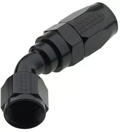 Fragola Hose Fitting #4 45 Deg Pro-Flow Black 224504-BL