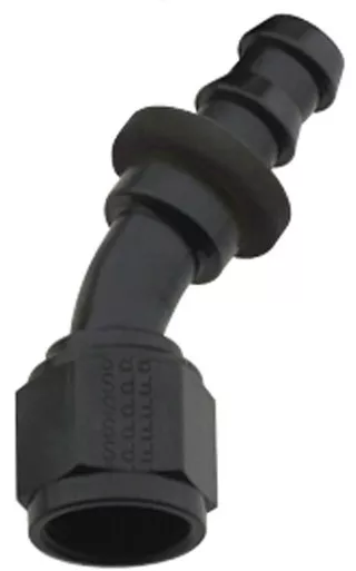 Fragola Hose Fitting #6 30 Deg Push Lock Black 203006-BL