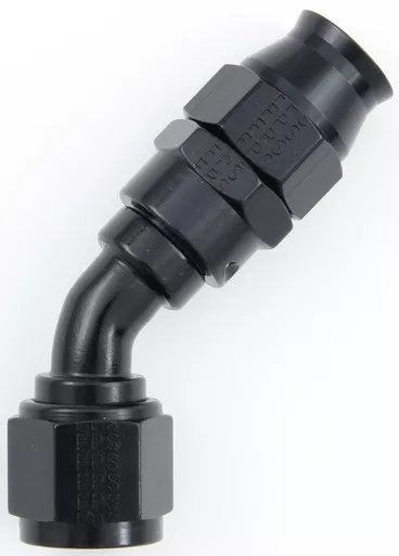 Fragola Hose Fitting #6 45 Deg PTFE Black 684506-BL