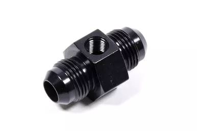 Fragola Inline Gauge Adapter #8 x #8 Male Black 495003-BL