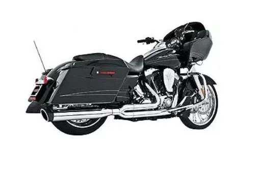 Freedom Performance Exhaust Union 2-Into-1 for '17-Up Harley Davidson Touring Models - Chrome w/ Black End Caps