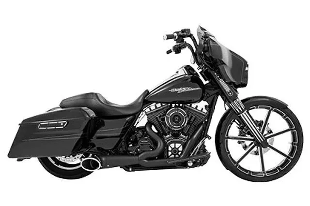 Freedom Performance2-into-1 Turn Out Exhaust System Exhaust System for '95-16 Harley Davidson FLH/FLT - Black w/ Black Tip