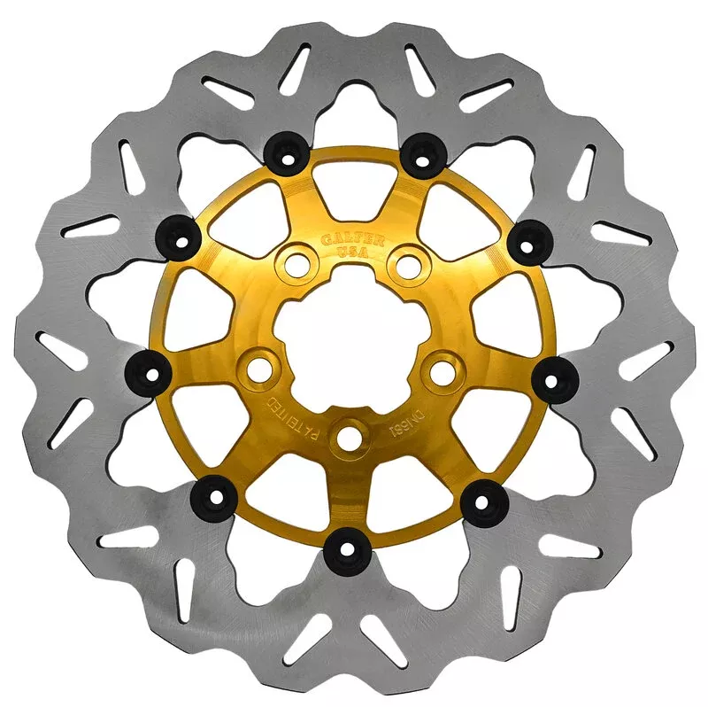 GBrakes Floating Wave Rear Rotor - 11.8" - Gold Carrier